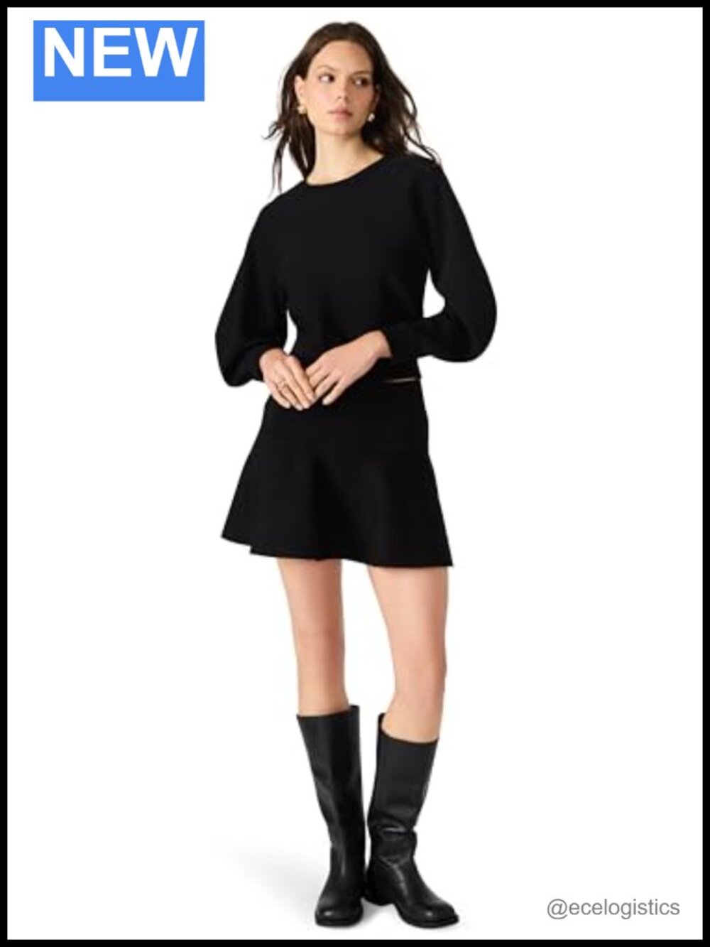 Viscose Blend Mid Rise Pull On Mini Skirt